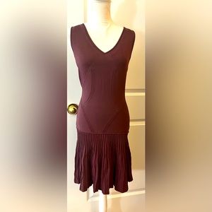 Leon Max Limited Edition Sleeveless, Pleated Midi Dress, sz S